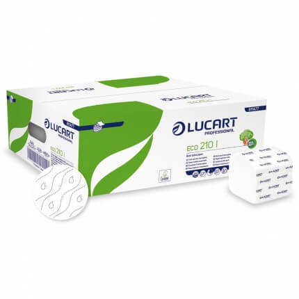 Hartie igienica Lucart alba pliata (BULK), 2 straturi, 210 foi/pachet, 40 pachete/set – 811A77